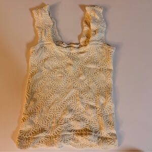 Textured Cream Sleeveless Top